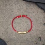 Tibetan Red/Gold String Bracelet - Buddhist Lucky Charm - Image 7
