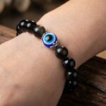 Black Obsidian Evil Eye Bracelet - Dual Protection - Image 3