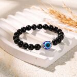 Black Obsidian Evil Eye Bracelet - Dual Protection - Image 4