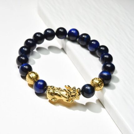 Blue Tiger Eye Pixiu Bracelet - Wealth & Confidence