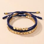 Blue Copper Beads Bracelet Set