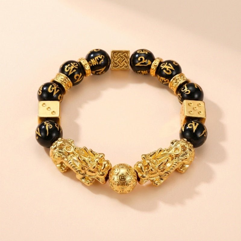 Gold-Plated Double Pixiu Bracelet - Extreme Wealth & Protection - Image 1