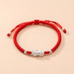 Red String Silver Pixiu Bracelet - Attract Windfall Luck