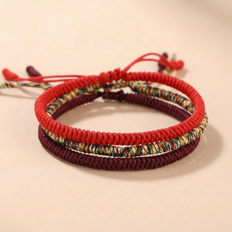 Buddha_Karma_Tibetan_Buddhist_Knot_Lucky_Rope_Bracelet.jpg Tibetan Buddhist Knot Lucky Rope Bracelet - Image 1