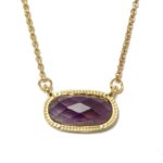 Crystal Pendant Necklace - Amethyst, Tiger Eye, Rose Quartz, Green Aventurine - Image 3