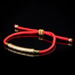Tibetan Red/Gold String Bracelet - Buddhist Lucky Charm - Image 6