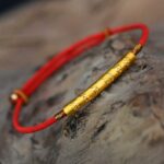 Tibetan Red/Gold String Bracelet - Buddhist Lucky Charm - Image 4