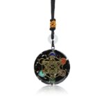 Black Tourmaline Metatron’s Cube Orgonite Protection Necklace - Image 3