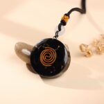 Black Tourmaline Metatron’s Cube Orgonite Protection Necklace - Image 4