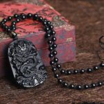 Natural Black Obsidian Dragon Protection Necklace - Image 2