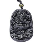 Natural Black Obsidian Dragon Protection Necklace - Image 5