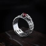 Natural Garnet Pixiu Ring - Feng Shui Wealth Ring - Image 11