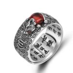 Natural Garnet Pixiu Ring - Feng Shui Wealth Ring - Image 14