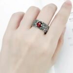 Natural Garnet Pixiu Ring - Feng Shui Wealth Ring - Image 7
