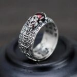Natural Garnet Pixiu Ring - Feng Shui Wealth Ring - Image 9