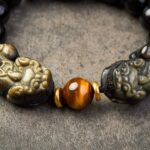 Natural Gold Obsidian Double Pixiu Bracelet - Image 7
