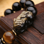 Natural Gold Obsidian Double Pixiu Bracelet - Image 4