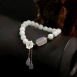 Natural Light Green Jade Bead Bracelet for Luck - Image 3
