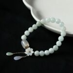 Natural Light Green Jade Bead Bracelet for Luck - Image 4