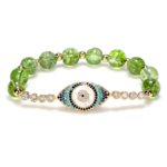 Natural Peridot Style Evil Eye Bracelet - Image 4