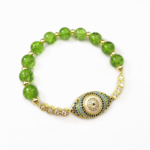 Natural Peridot Style Evil Eye Bracelet - Image 7