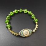 Natural Peridot Style Evil Eye Bracelet - Image 2