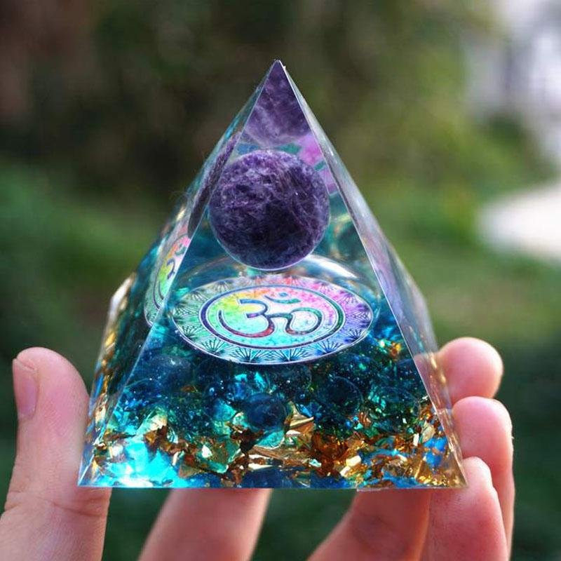 OrgonitePyramid_OrgoneEnergyGenerator-01.jpg Amethyst Orgonite Pyramid - Orgone Energy Generator - Image 1
