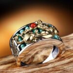 Exclusive:  Pixiu Abacus Turquoise Ring - Fortune Keeper