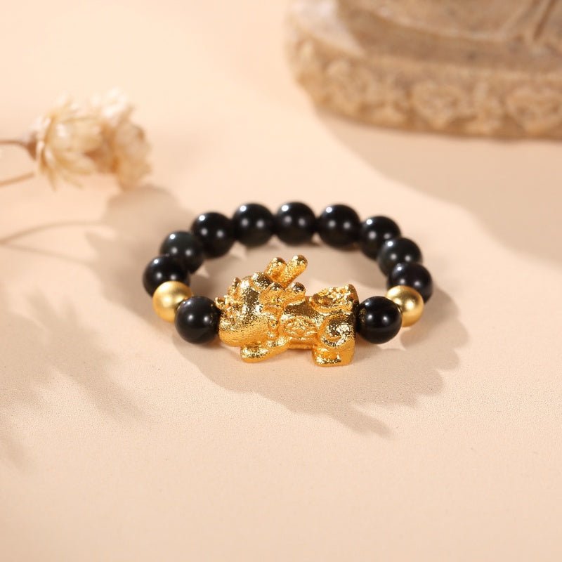 PixiuBlackObsidianWealthRing1.jpg Pixiu Black Obsidian Wealth Ring - Image 1