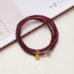 Red Garnet Beads Fu Wealth Bracelet - Image 2