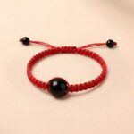 Exclusive:  Red String Rainbow Obsidian Bracelet