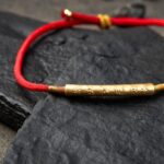 Tibetan Red/Gold String Bracelet - Buddhist Lucky Charm - Image 9