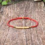 Tibetan Red/Gold String Bracelet - Buddhist Lucky Charm - Image 8