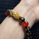 Year of the Fire Horse Wealth Bracelet - Black Obsidian Red Agate Pixiu Bracelet - Image 7